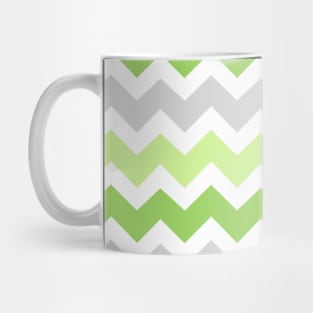 Lime Green Grey Chevron Pattern Mug